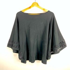 Lauren‎ Ralph Lauren Flowy Lace Dolman Sleeve Poncho Blouse Shirt Top Medium